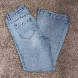 Kensie Denim Blue High Rise Flare Jeans